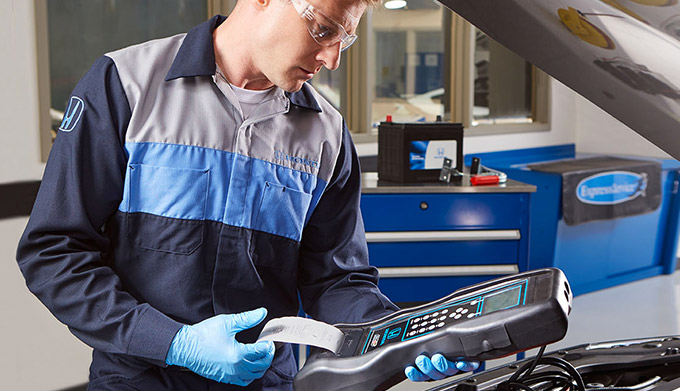 Technician doing an inspection