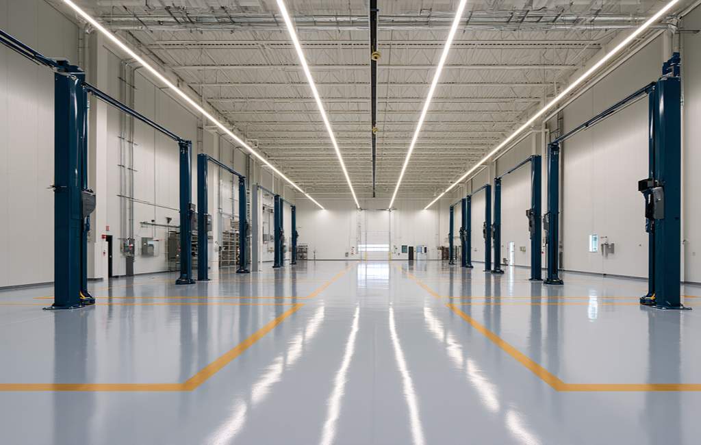 Spacious service workshop