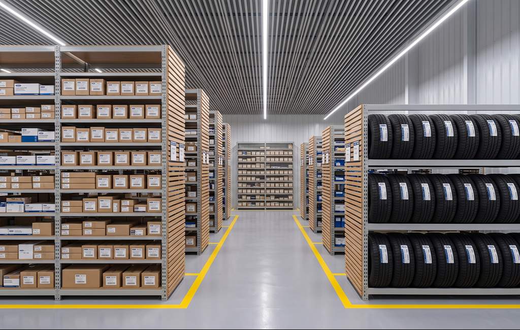 Parts and tire storage area