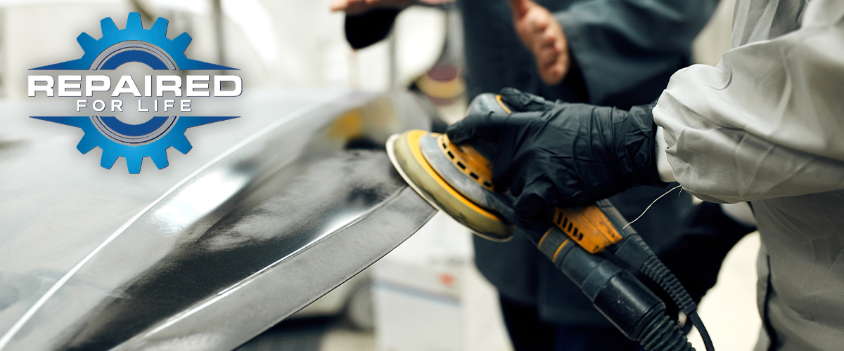 Repaired For Life logo and Car Brakes Imagery