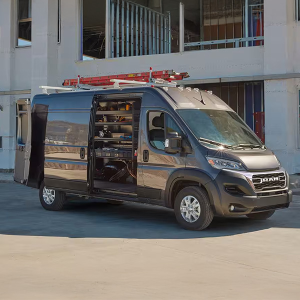 Side profile shot of the RAM ProMaster® upfitted at construction site