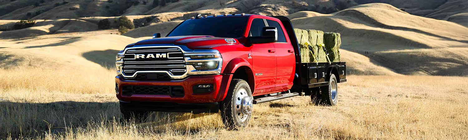 Front 3/4 shot of upfitted RAM truck