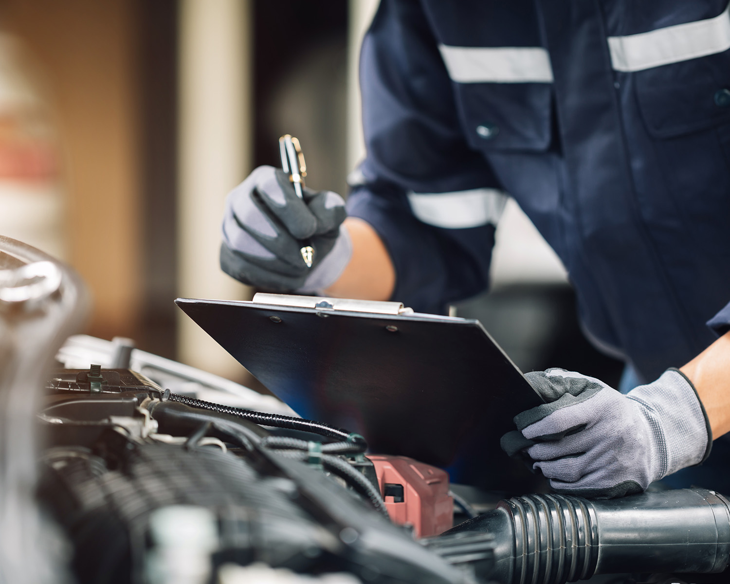 Service on a car.