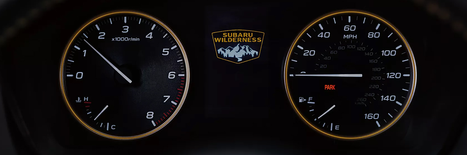 Close-up of the 2026 Subaru Crosstrek Wilderness digital instrument cluster.