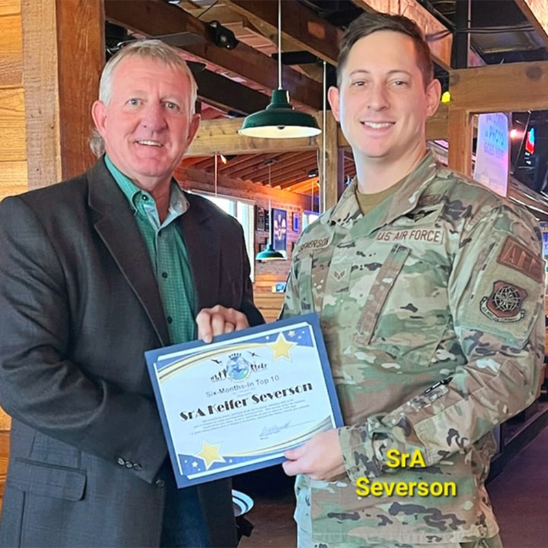 Soldier receiving award